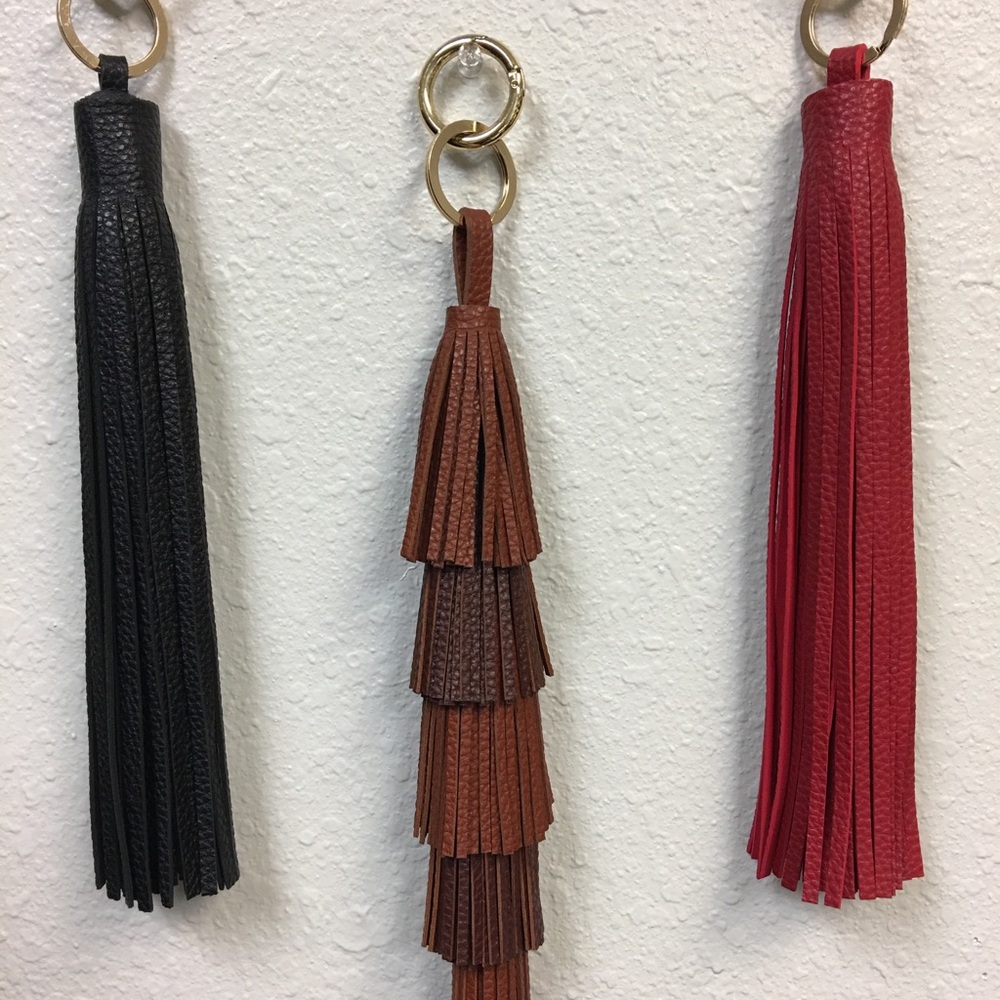 A Trio of Brand New Leather Fashion Purse Tassels